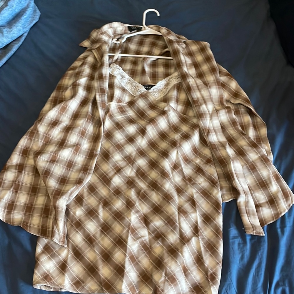 Dress and flannel combo